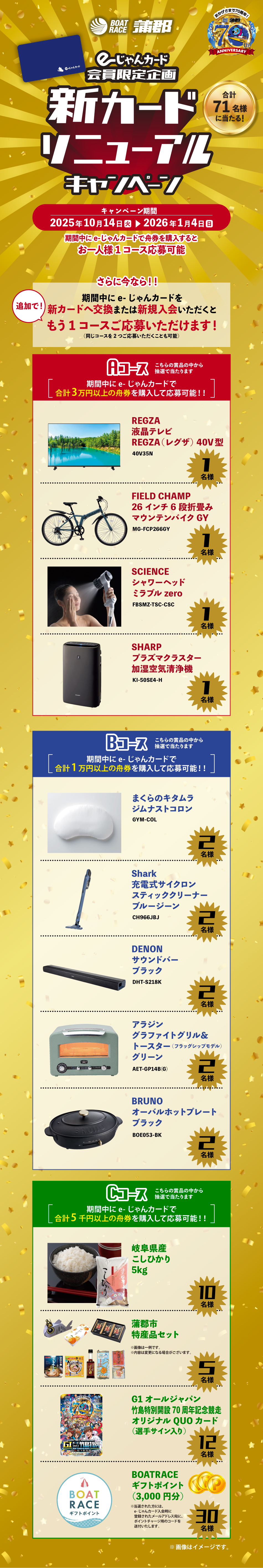 ボートレース蒲郡　e-じゃんカードリニューアルCP